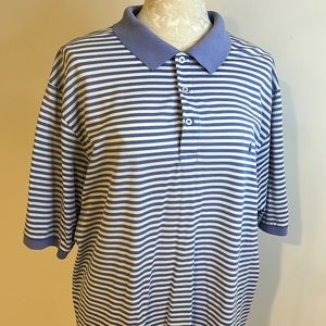 Ralph Lauren striped Golf Polo with private club emblem on sleeve
